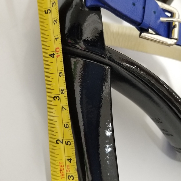 Ralph Lauren Collection Purple Label Kairo Black & Blue Leather Heels 39½ - Picture 13 of 14